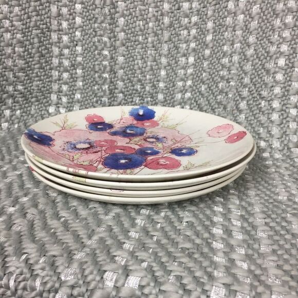Vintage Noritake Craftone Medley Floral Plates Set of 4 - Picture 4 of 6